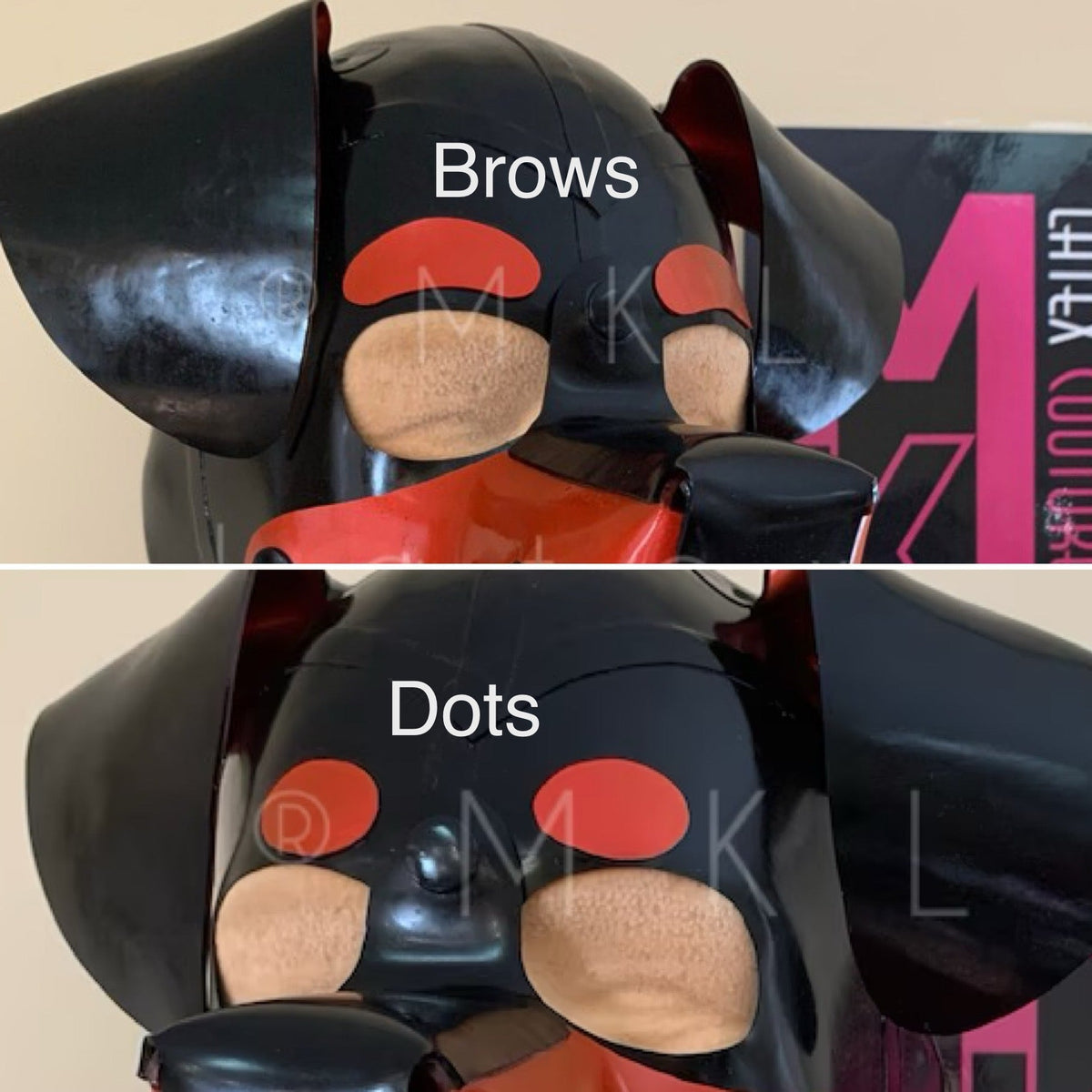 Latex Hood Doggy Puppy eyebrows