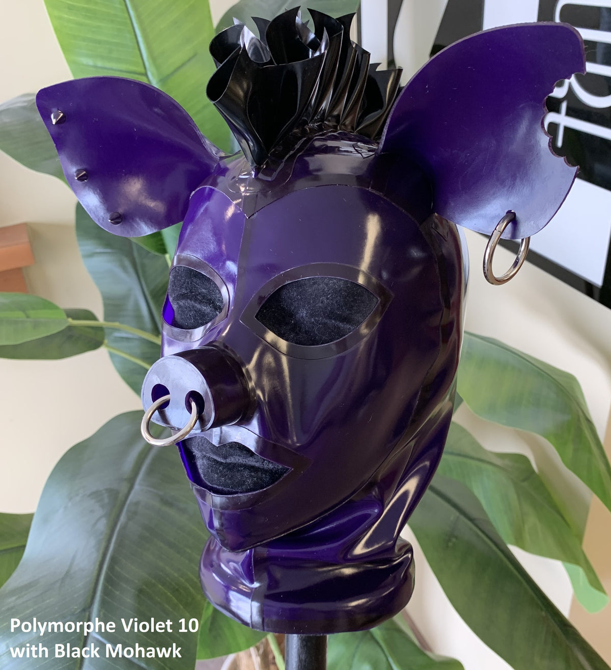 Wild Boar Latex Hood in Violet 10