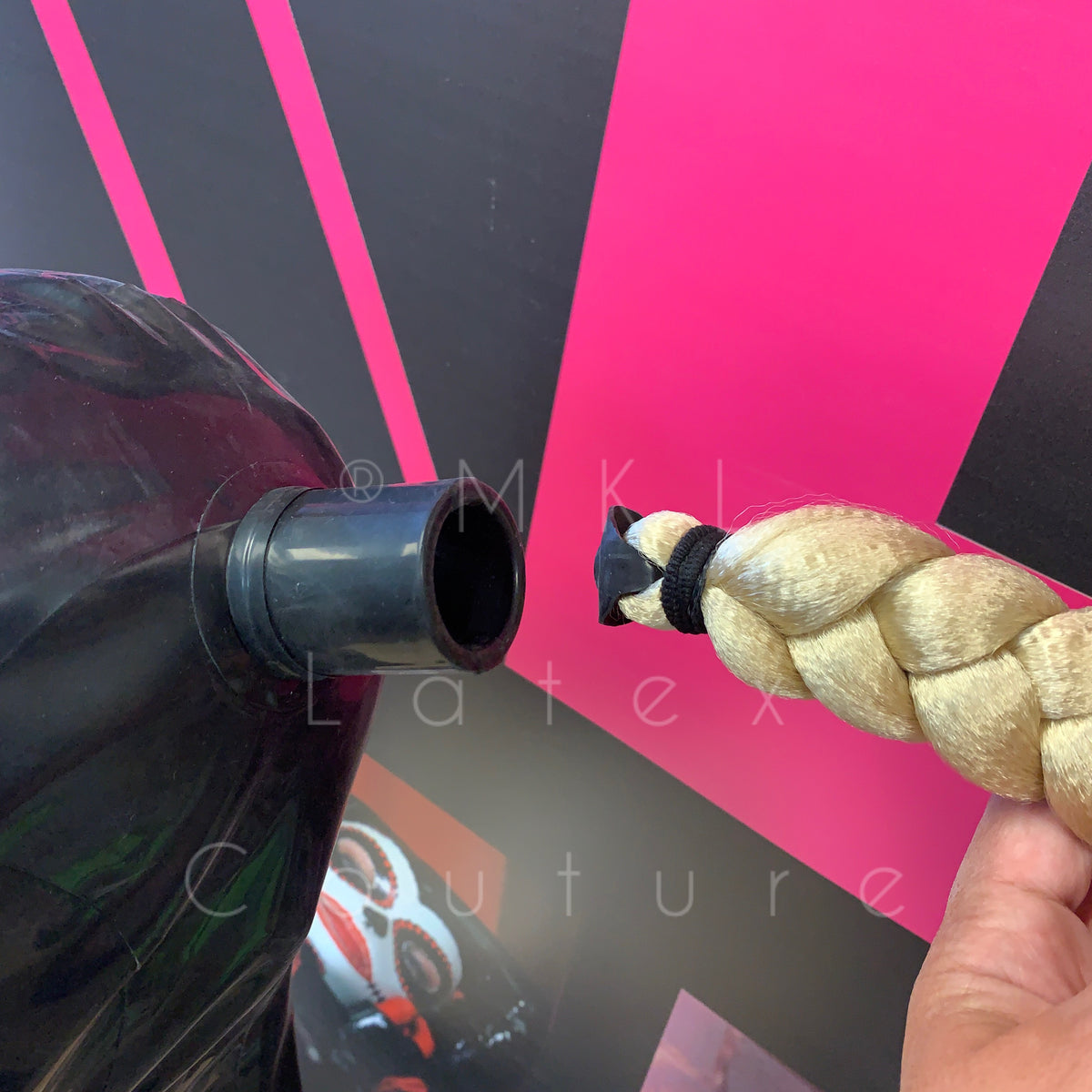 Bianca Latex Hood magnetic braid