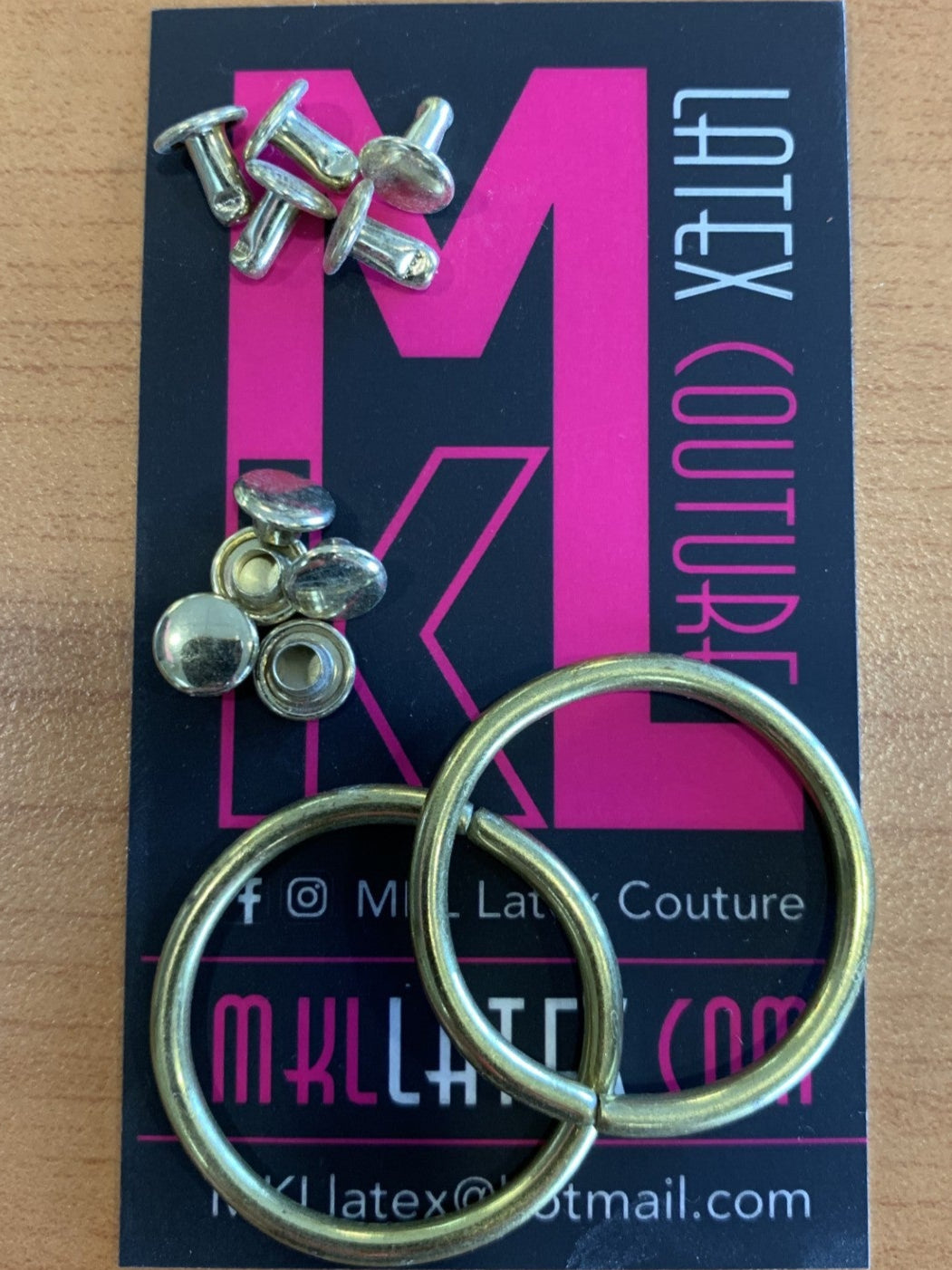 Hardware Rings and Rivets Gold Finish