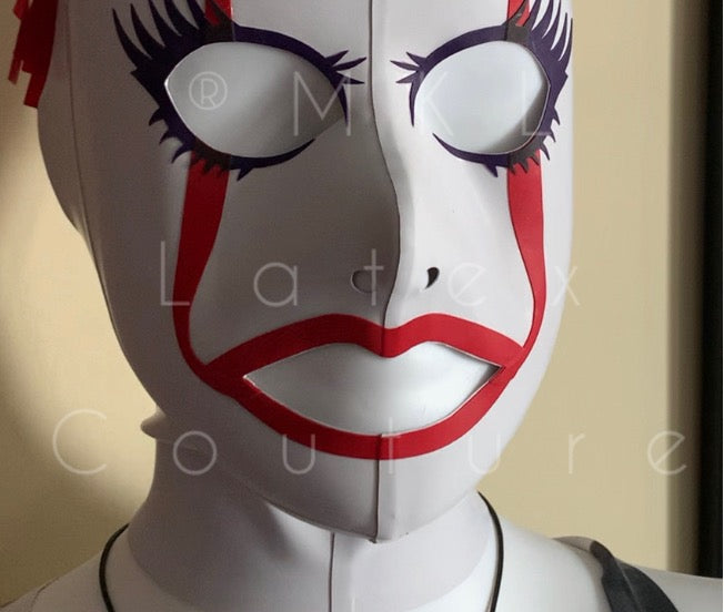 Latex hood Penny cosplay it red balloon standard open mouth