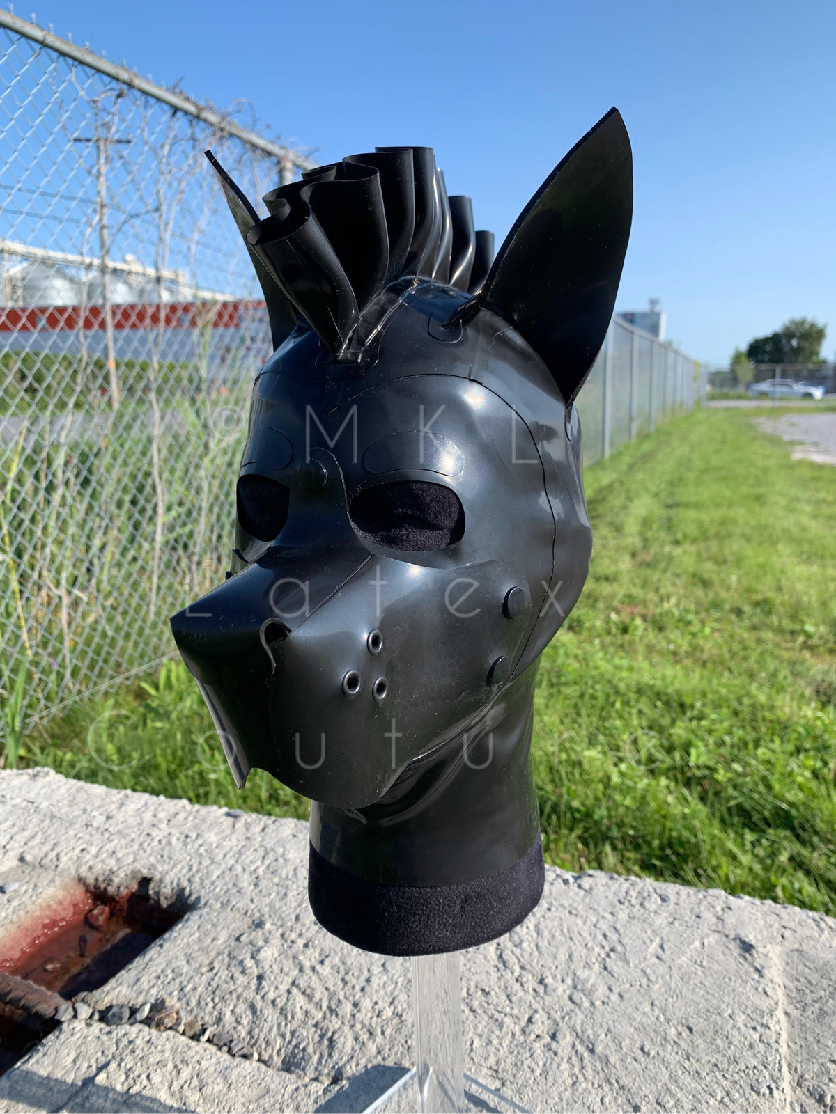 Latex Hood with latex mohawk