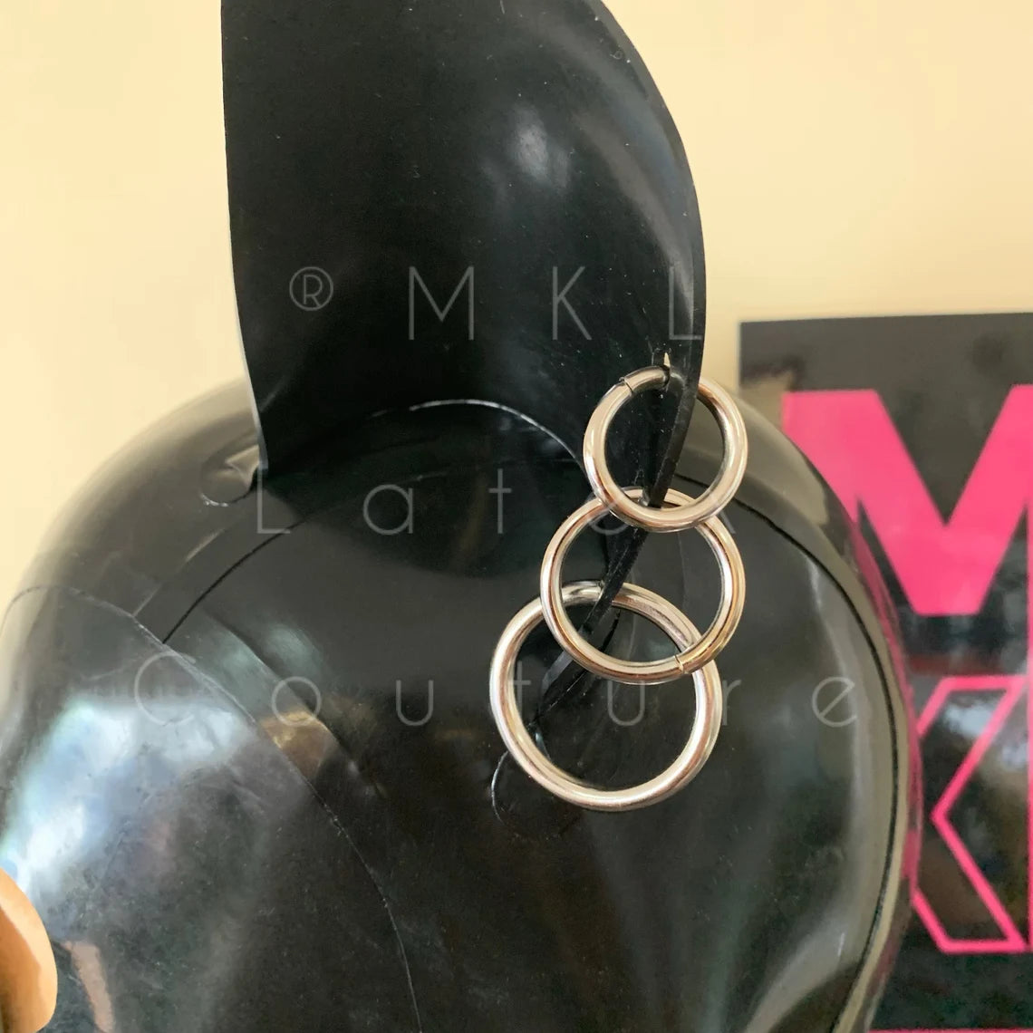 Latex hood earrings