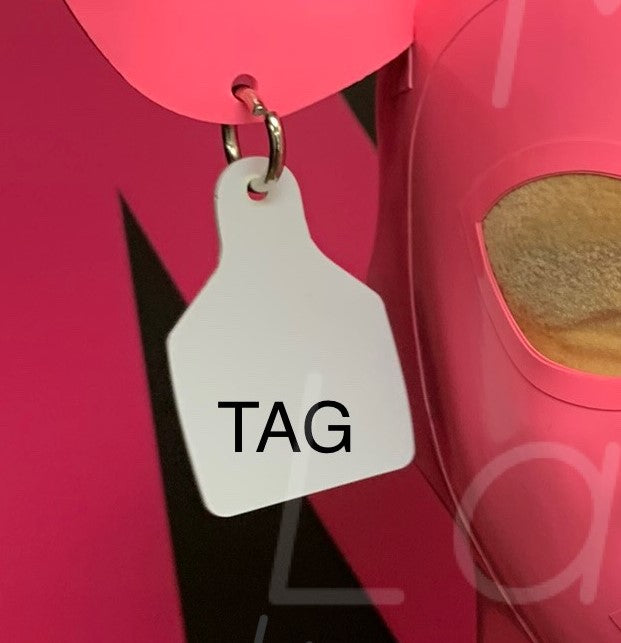 Latex hood piggy ear tag