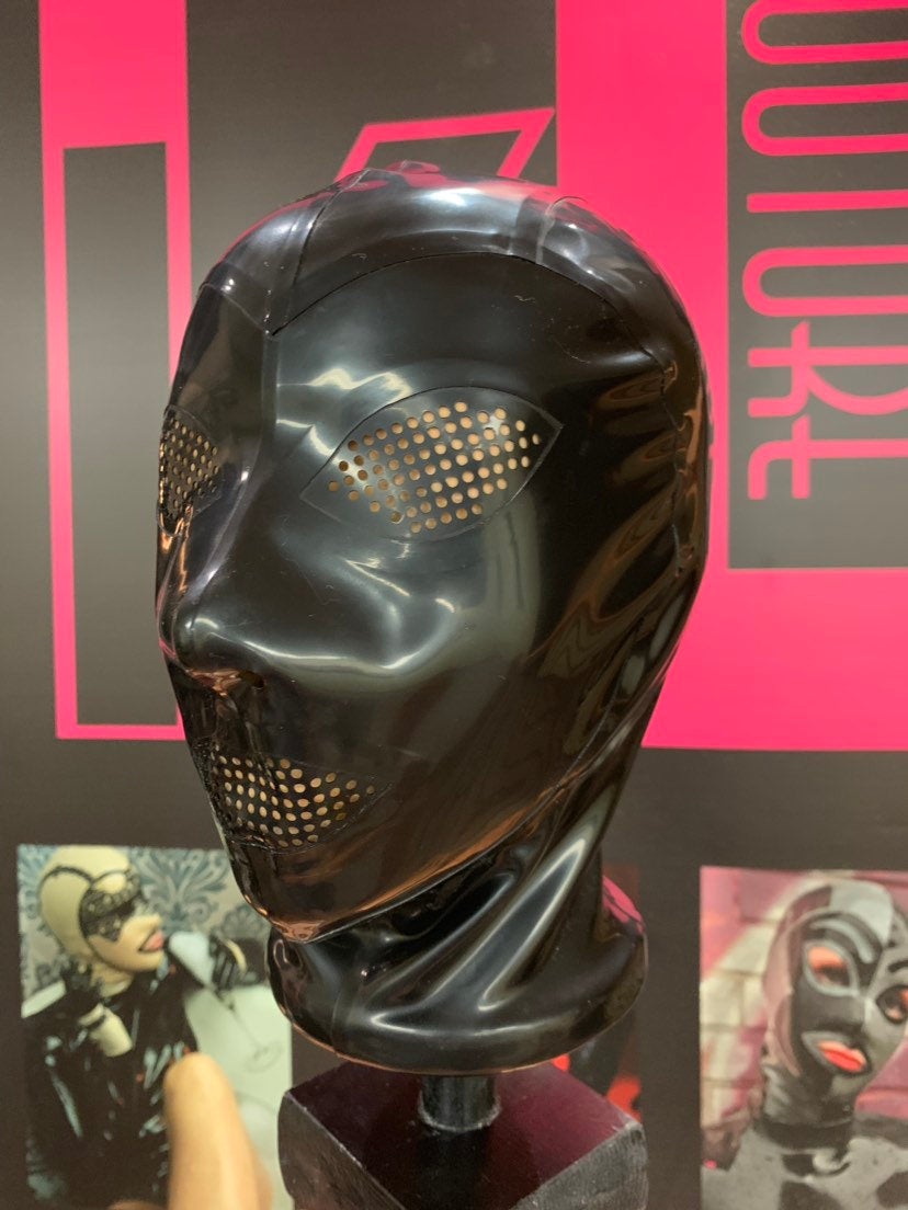Latex Hood perforated eyes and mouth