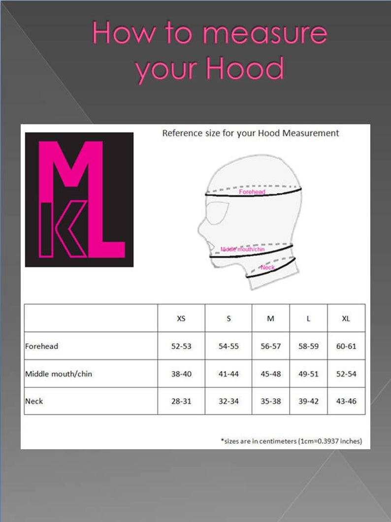 Latex Hood chart measurement