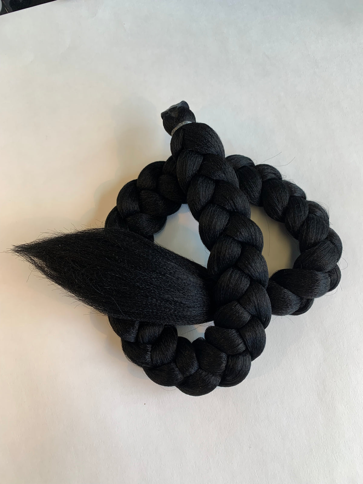 latex hood black braid