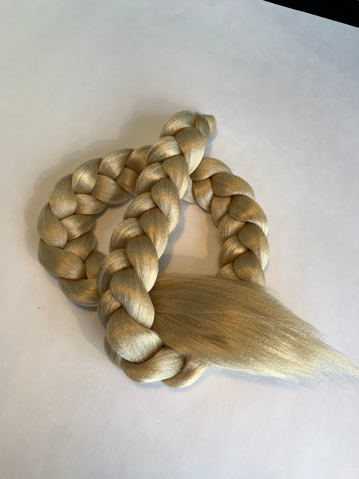 Blonde braid for latex hood