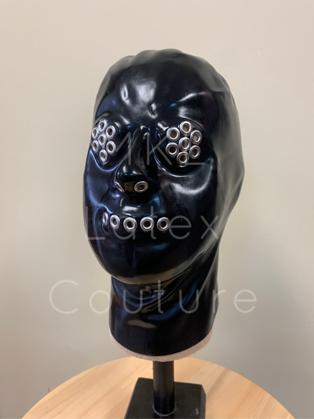 Dystopian Latex Hood with metal eyelets