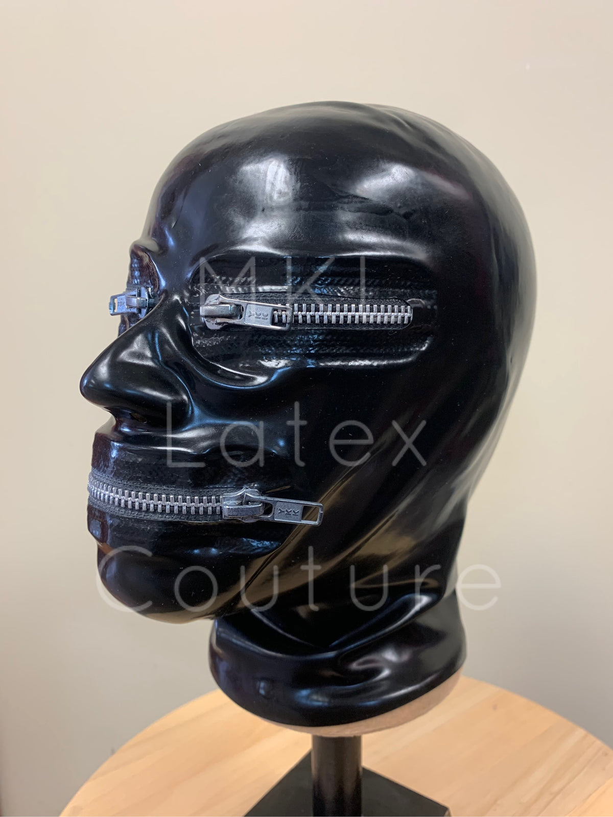 Dystopian Void Latex Hood with zippers