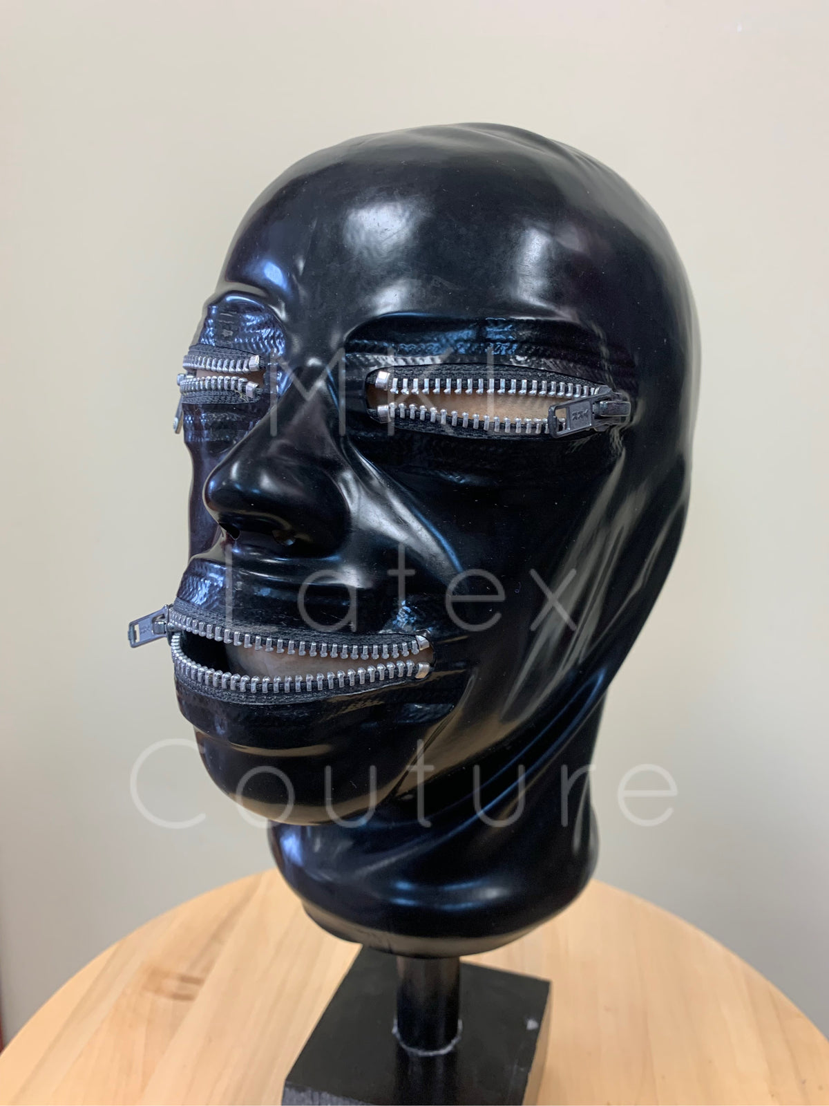 Dystopian Void Latex Hood with zippers