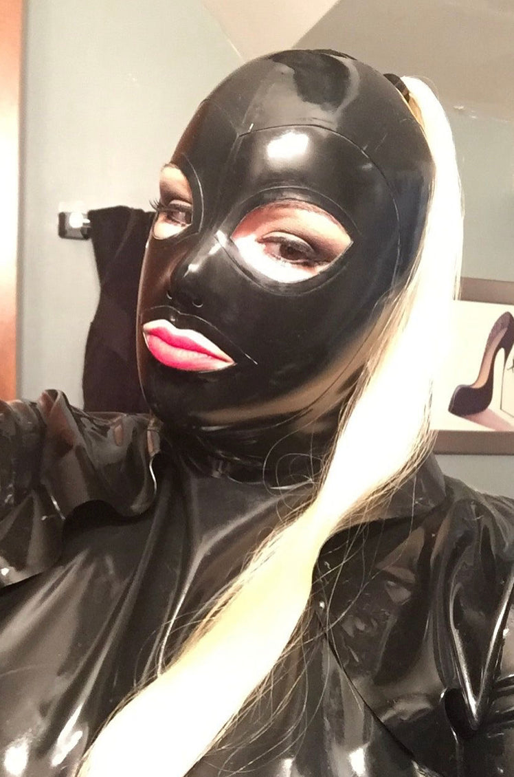 Latex Hood with ponytail