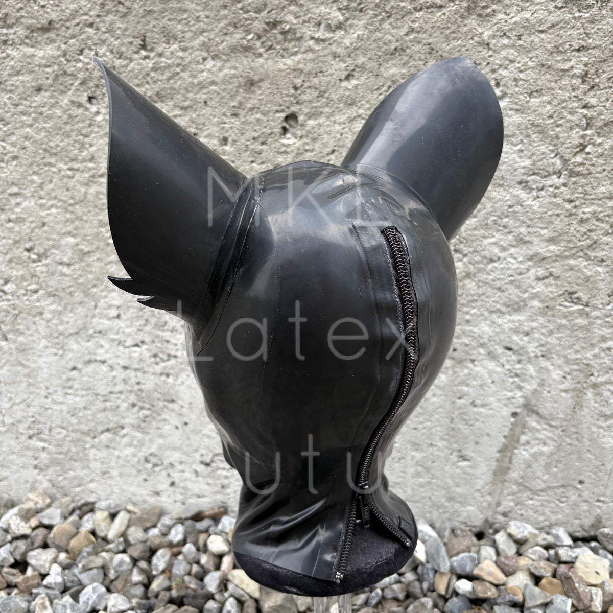 back zipper Bat latex hood handmade in Canada