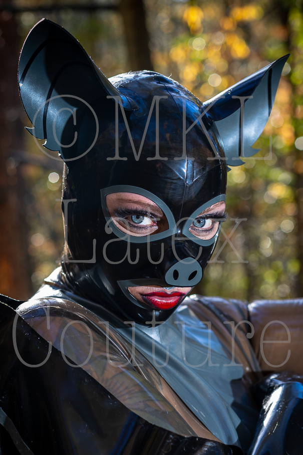 Bat latex hood handmade in Canada